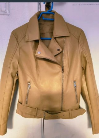Chaqueta Biker Beige cuero