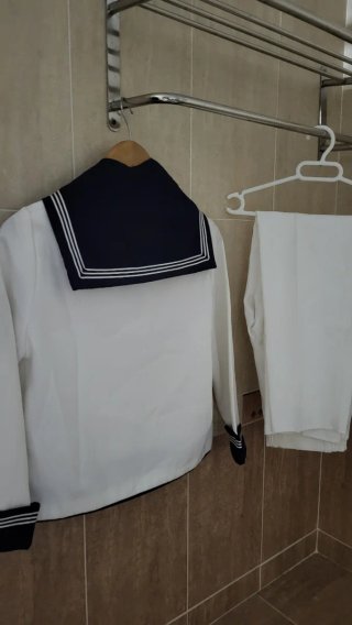 Traje marinero comunión blanco y azul