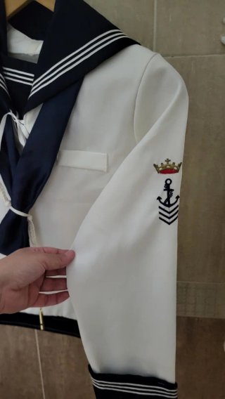Traje marinero comunión blanco y azul