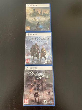 Pack 3 Juegos PS5: Hogwarts, God of War, Demon's