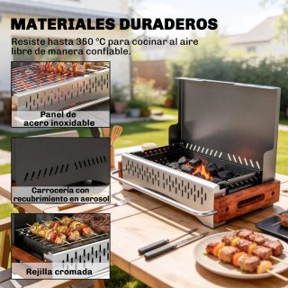 Barbacoa Carbón Plegable Portátil