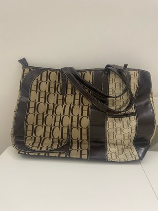 Bolso Carolina Herrera CH Beige y Marrón