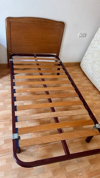 Somier individual con cabecero madera 190x90
