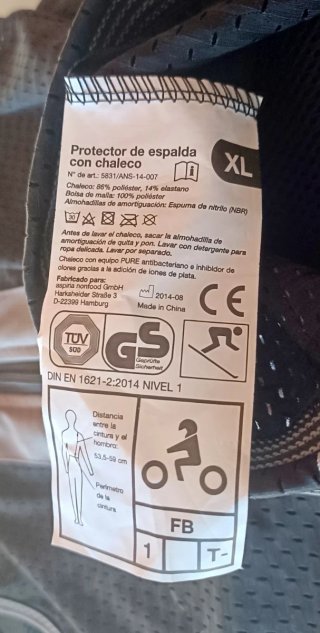 Chaleco protector moto