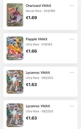 Cartas Pokémon VMAX y V