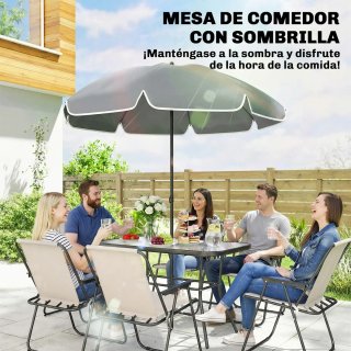 Conjunto Mesa y Sillas Jardín 8 Piezas