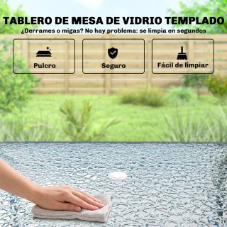 Conjunto Mesa y Sillas Jardín 8 Piezas