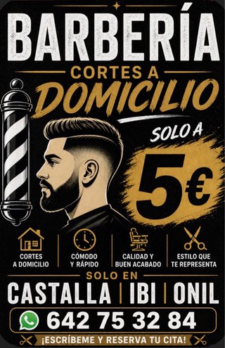 Cortes de pelo a 5€ en castalla onil y ibi adomici