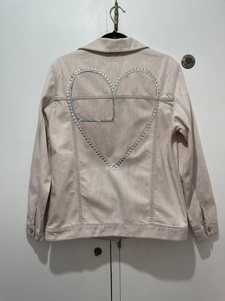 Cazadora Vaquera Rosa Topshop MOTO Tachuelas