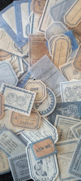 90 Autocolantes Vintage Caixa