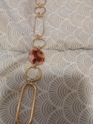 Collar Massimo Dutti color oro y rosa