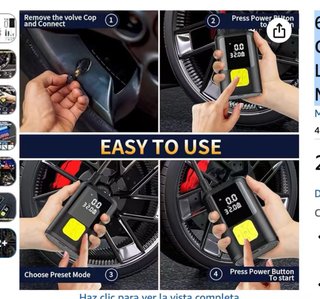 6000Mah Compresor Aire Portatil, 150PSI Inflador R