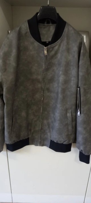 Giubbino Bomber Uomo XL Grigio Nero