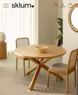 Mesa redonda comedor Sklum madera 120cm