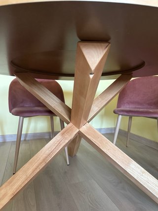 Mesa redonda comedor Sklum madera 120cm