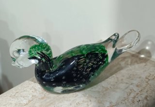 Anatra vintage Vetro di Murano Tecnica Bullicante
