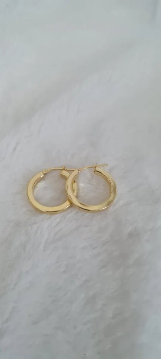 Orecchini tubo quadrato argento 925 dorato
