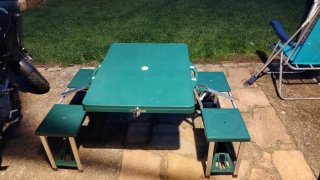 Mesa y sillas picnic maletín camping