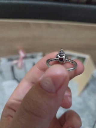 Anillo Corazón Disney Rojo Plata