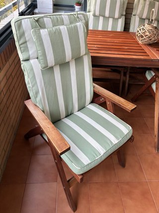 Mesa y 4 Sillas Terraza Madera