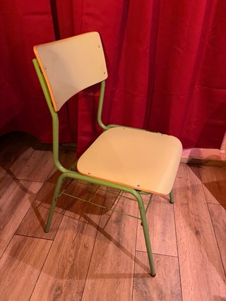 Silla escolar metal y madera