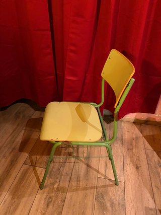 Silla escolar metal y madera