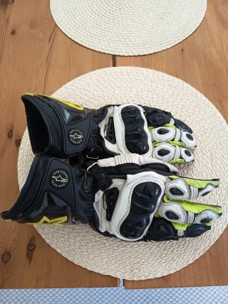 Guantes Moto Alpinestars Negro blanco y fluor verd
