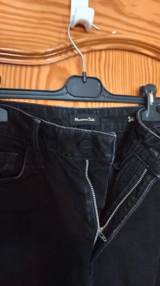 Pantalón ancho negro Massimo Dutti mujer