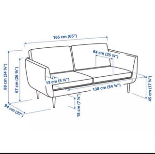 Sofá IKEA SMEDSTORP 2 plazas terciopelo azul