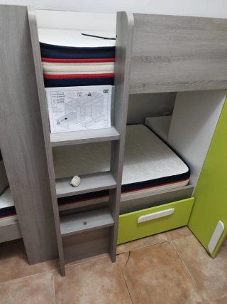 Cama nido 2 plazas con armarios y cajones