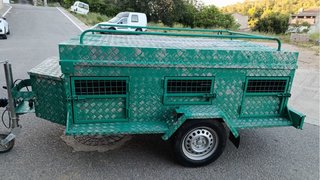 Remolque para perros verde