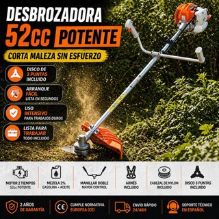 OFERTA! Desbrozadora Gasolina 52cc 2HP