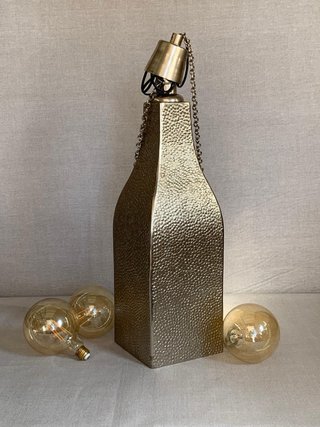 Lámpara Botella Aluminio Dorada