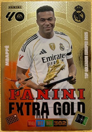 Carta Panini Extra Gold Mbappé Top Goleador