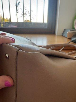Borsa a spalla Label Rose beige