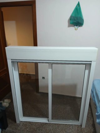 Ventana corredera aluminio blanco 140x120