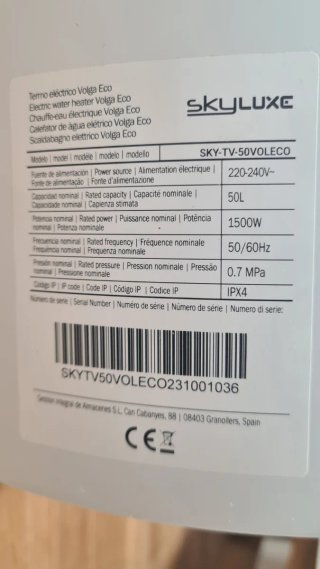 Termo Eléctrico SKYLUXE 50L