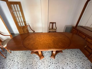 Conjunto de Mesa ovalada extensible y 6 sillas