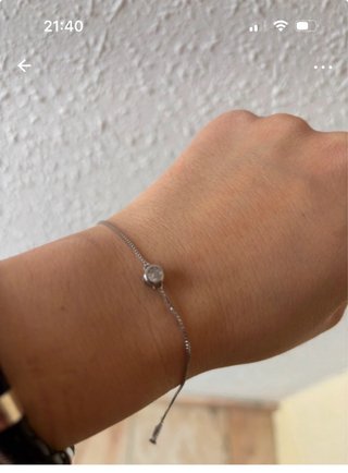 Pulsera  fina de plata con circonita