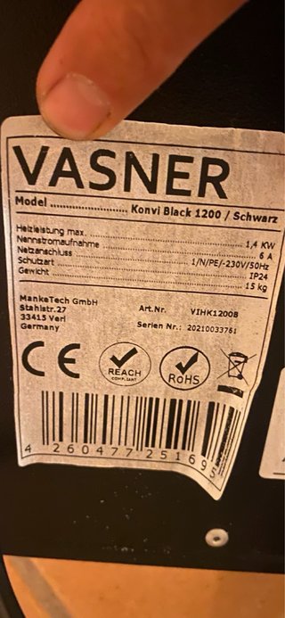 Calentador Eléctrico VASNER Konvi Hybrid