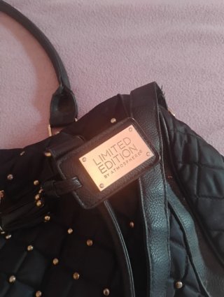 Bolso Weekender Negro Acolchado Grande