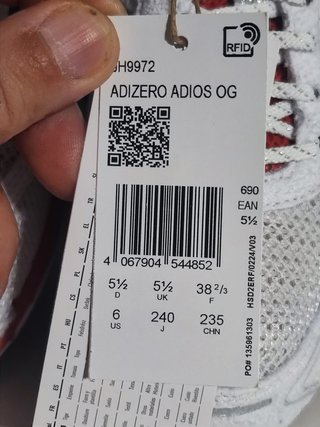 Zapatillas Adidas Adizero Adios OG Talla 38 2/3