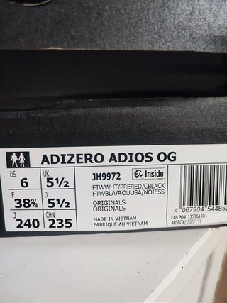 Zapatillas Adidas Adizero Adios OG Talla 38 2/3