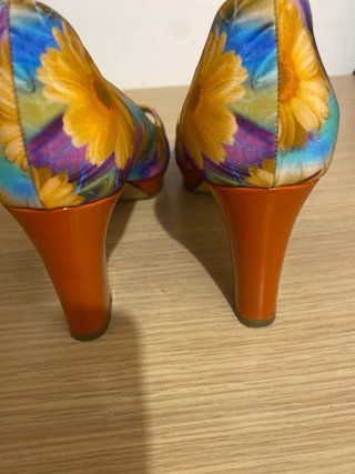 Scarpe Mauro Teci floreali peep toe