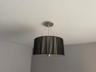 Lámpara de techo dormitorio tela y cristal
