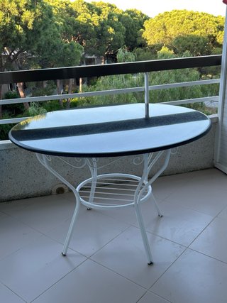 Taula rodona de marbre D110cm  Mesa redonda marmol