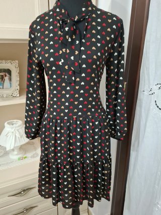 Vestito donna elegante con stampa cuori