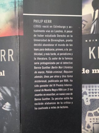Lote 2 libros, Serie detective Bernie Gunther