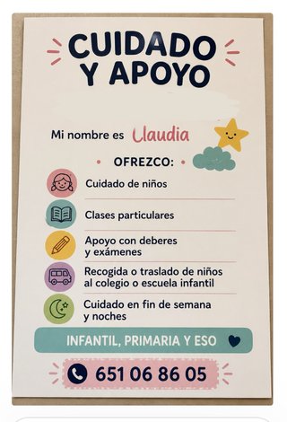 Repaso,cuidado infantil,recogida/traslado del cole