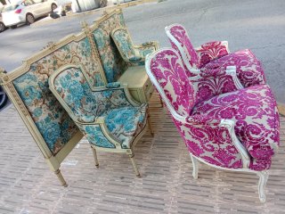 Lote Muebles Antiguos Tapizados
